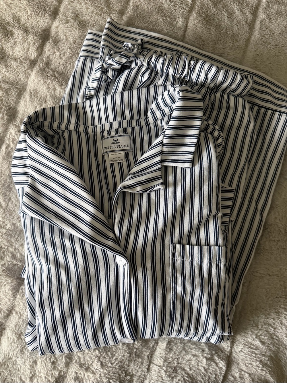 Petite Plume Women’s Wide Leg Pima Pajama Set